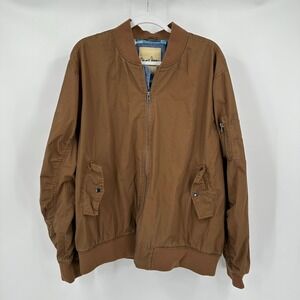 Chip & Pepper Mens Bomber Jacket Size XXL Brown Utility Streetwear Pockets